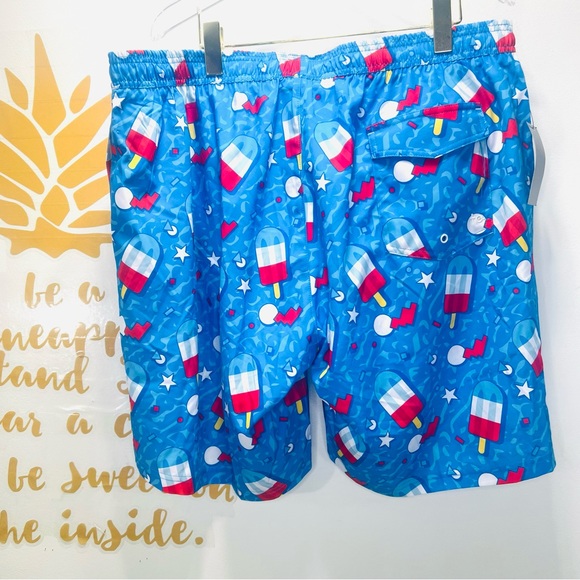 TIPSY ELVES Retro Patriotic Pops Stretch Swim Trunks Shorts 4XL NWT Big & Tall - Picture 8 of 11